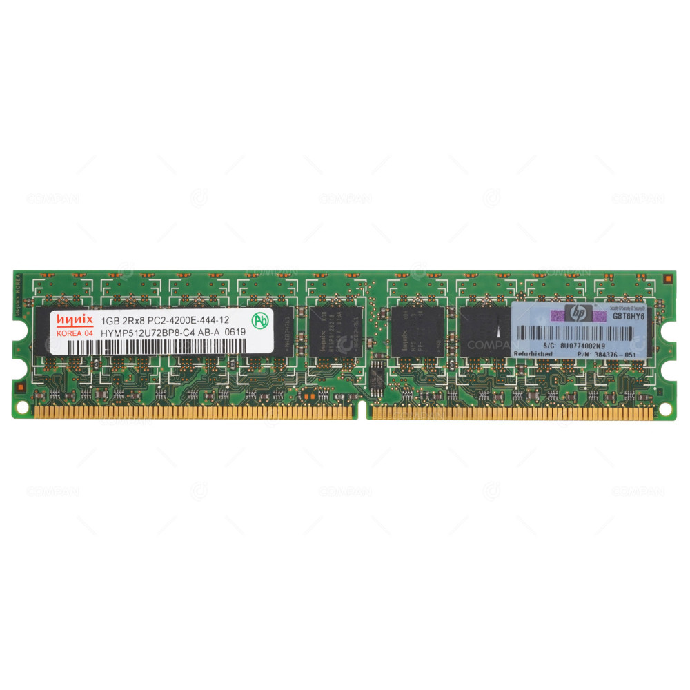 384376-051 HP DDR2 SDRAM 1GB 2RX8 PC2-4200 533MHZ UDIMM CL4
